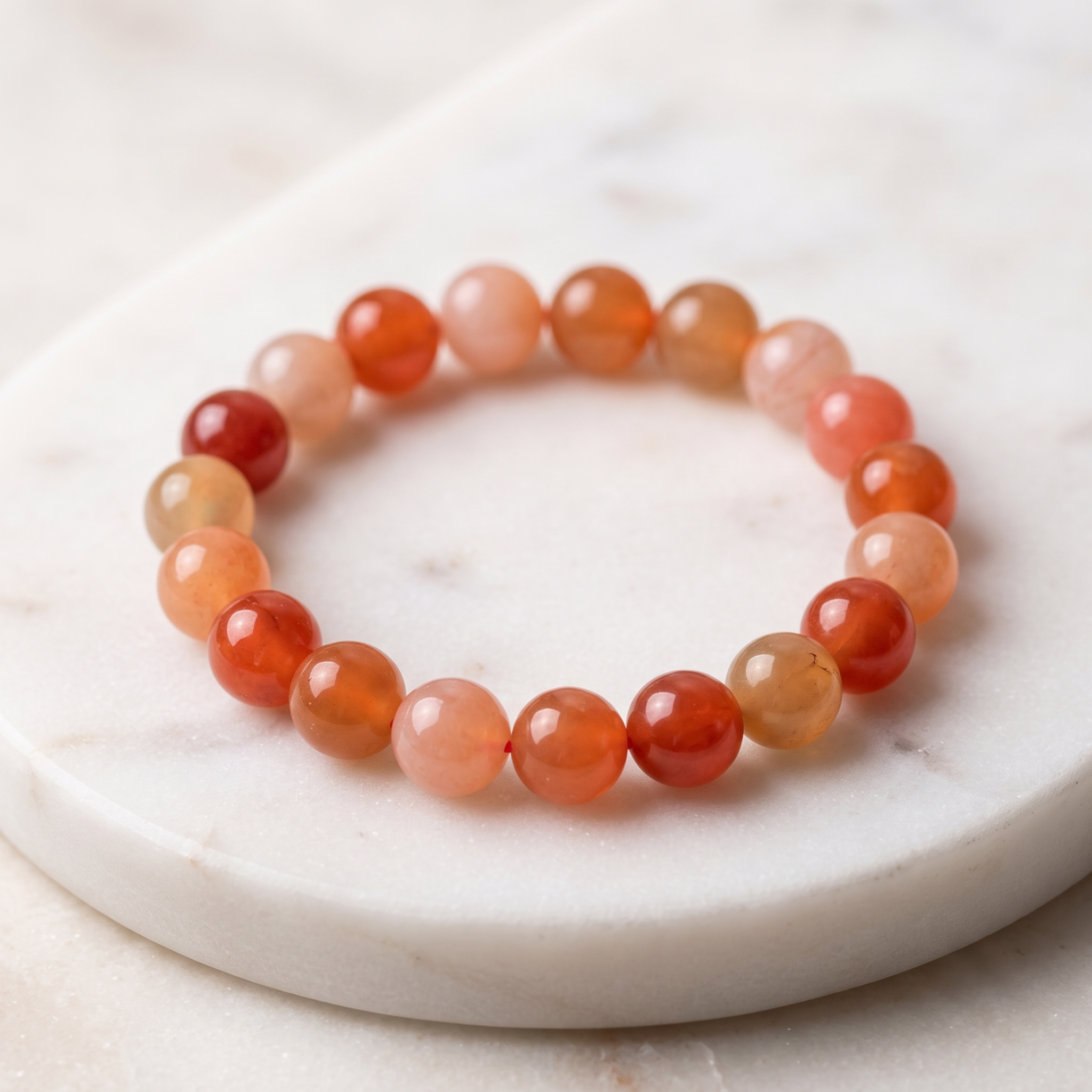 Natural Carnelian 8mm Gemstone Bracelet