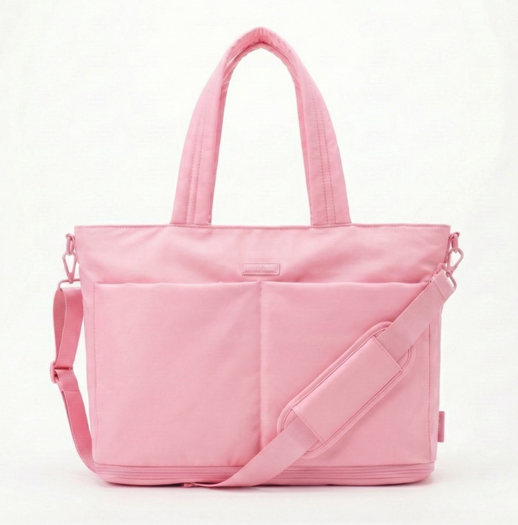 Pink tote bag with a shoulder strap
