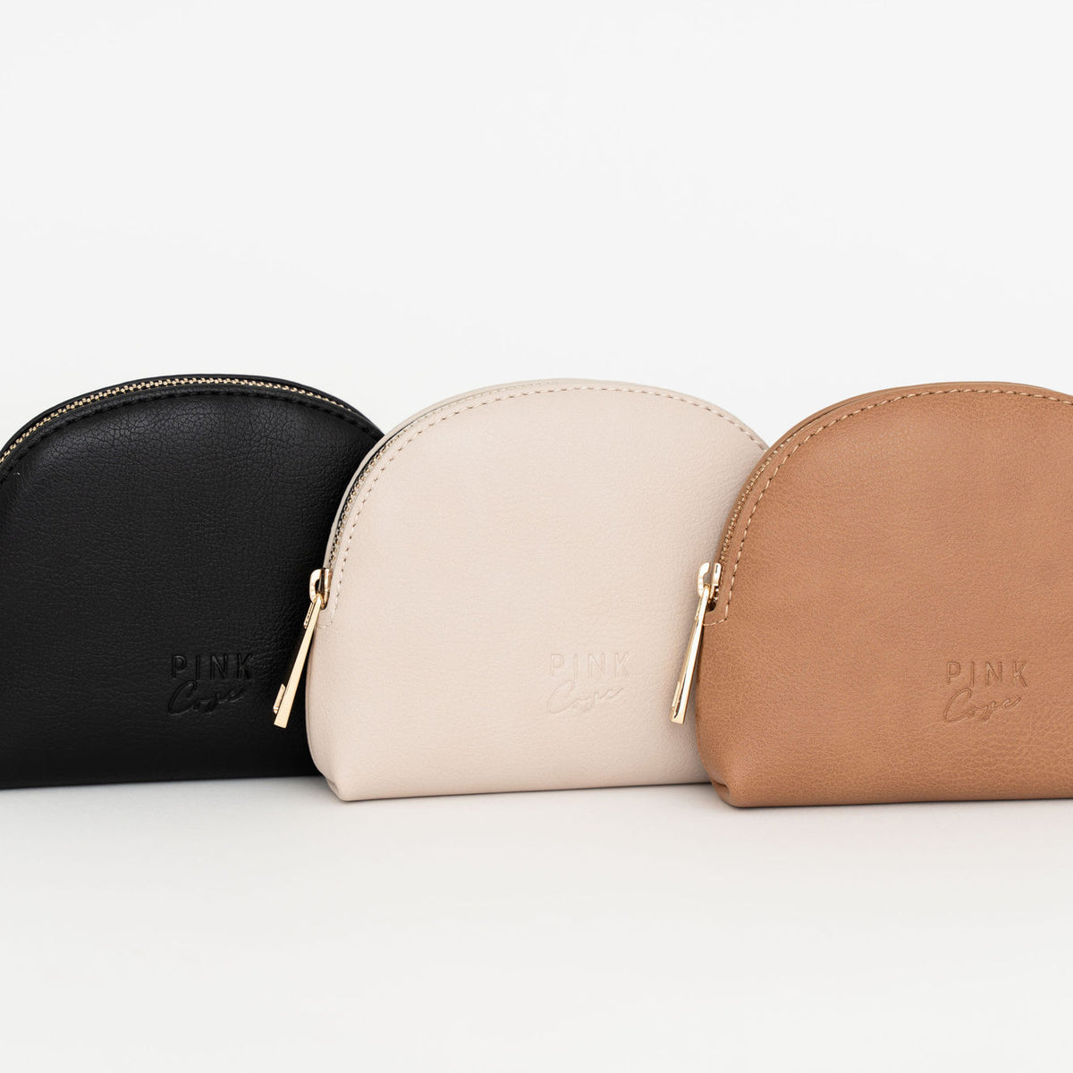 Ava Pouch | Vegan Leather Mini Zip Accessory Case – PINK COVE